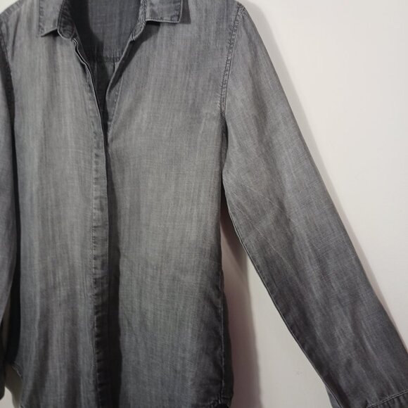 Cloth & Stone Anthropologie S Gray Chambray Button Down Front W Back Button Down - Picture 7 of 16